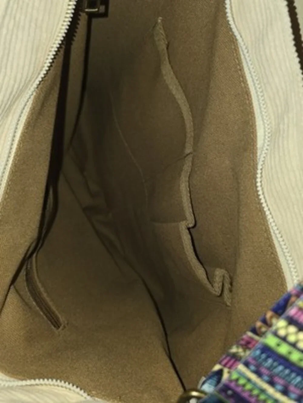 Makukke Beige Shoulder Bag Zip Closure Adjustable Strap Pockets